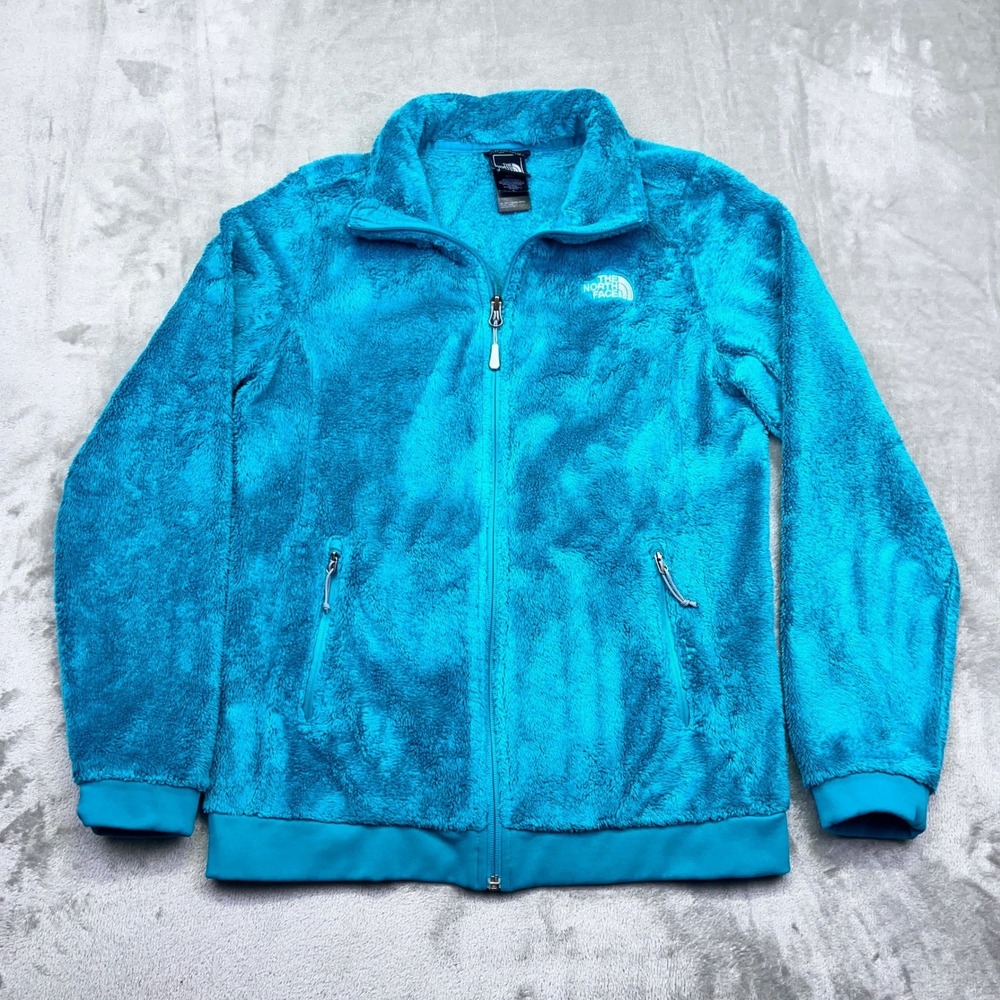 The North Face Osito Fleece Jacket Womens M Full Zip Emerald Green Fuzzy Cozy